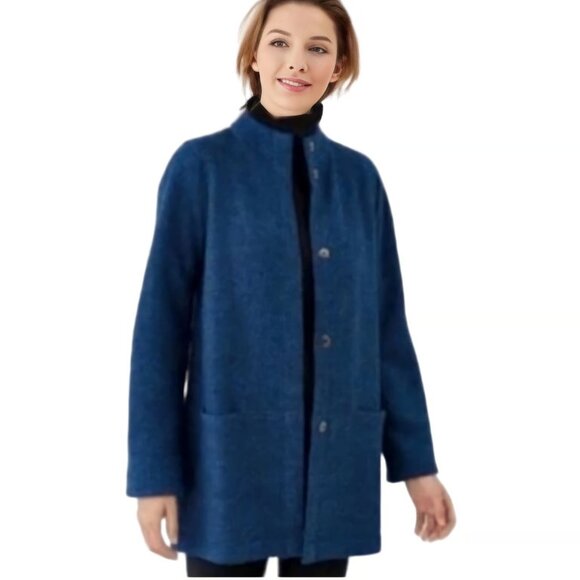 PureJill Wool Blend Button Blue Cardigan m - Picture 1 of 9